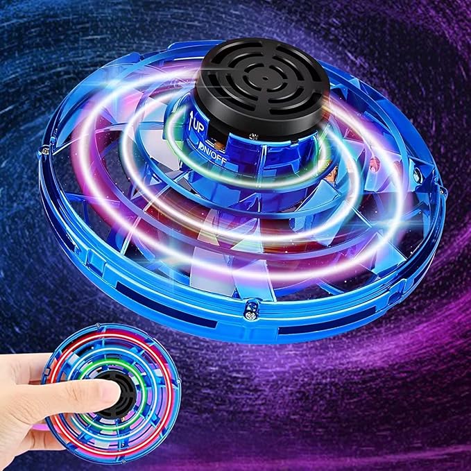 Синий летающий спиннер с LED-подсветкой